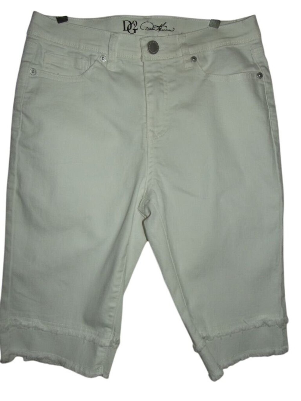 DG2 Diane Gilman Bermuda Shorts Womens 6P White Denim "New Classic Stretch"